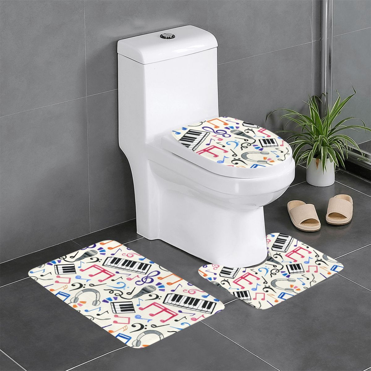 Home Goods Bathroom Rugs - Good Beats - Music Notes &