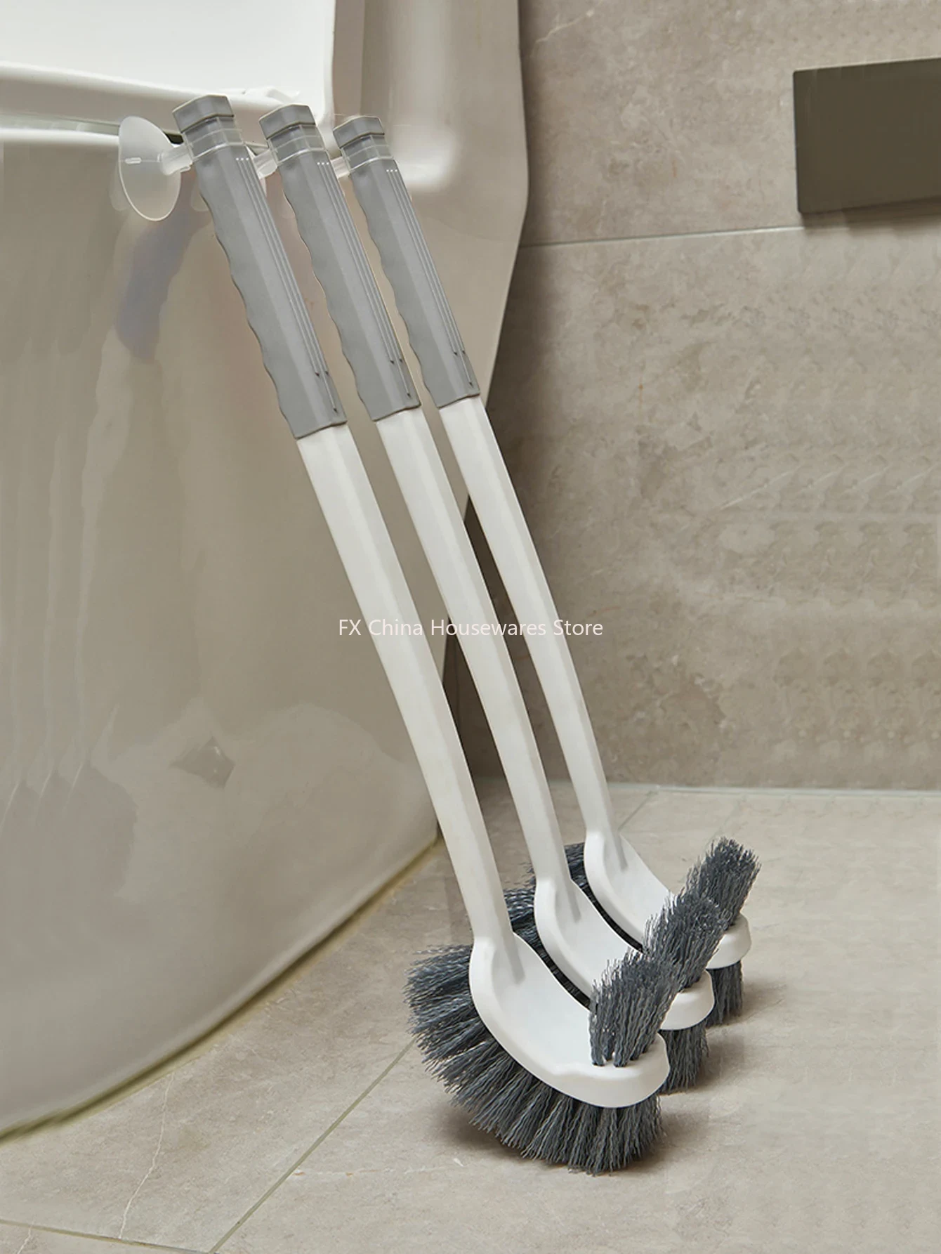 Toilet Brush Holder - Long Handle Toilet Brush with Suction