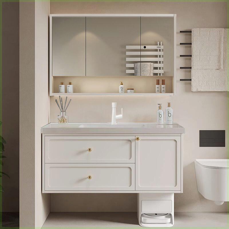 Home Bathroom Cleaning Robot - French-style Bathroom Cabinets Vintage Oak Floor