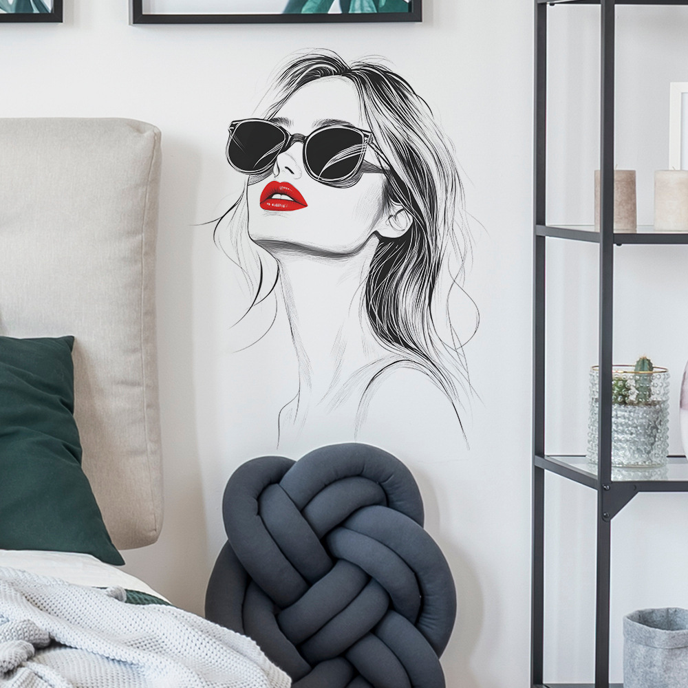 Home Bathroom Wallpaper - Urban Beauty Wall Sticker For Girl