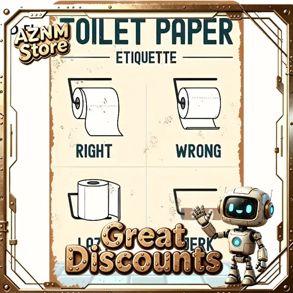 Home Bathroom Etiquette - Toilet Paper Etiquette Sign 2D Flat