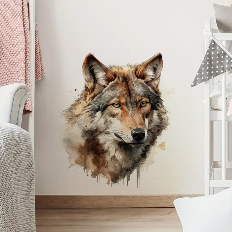 Home Bathroom Wallpaper - Wolf Wall Stickers, Toilet Stickers, Bright
