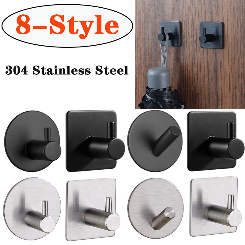 Robe Hook Adhesive - 2pcs Self Adhesive Bathroom Robe Towel