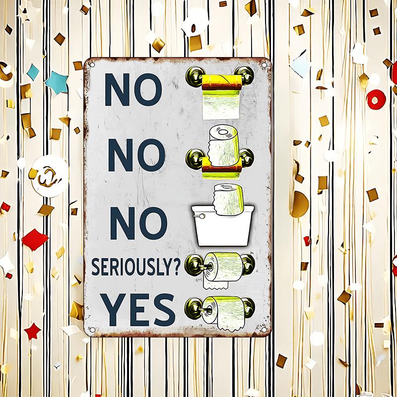 Home Bathroom Etiquette - Vintage Style Funny Bathroom Toilet Paper