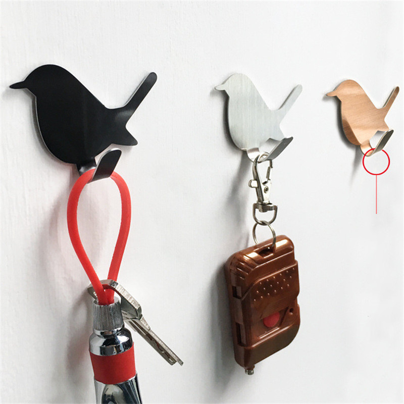 Robe Hook Adhesive - 2Pcs Self Adhesive Hooks Bird Pattern