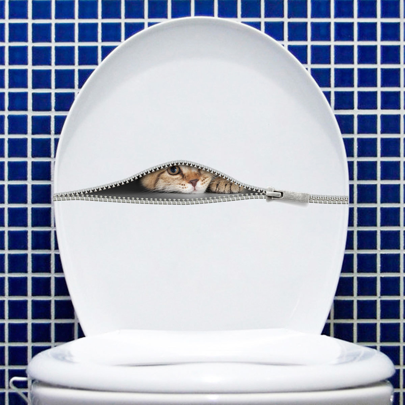 Home Bathroom Wallpaper - Cute Cat In The Zipper Wall