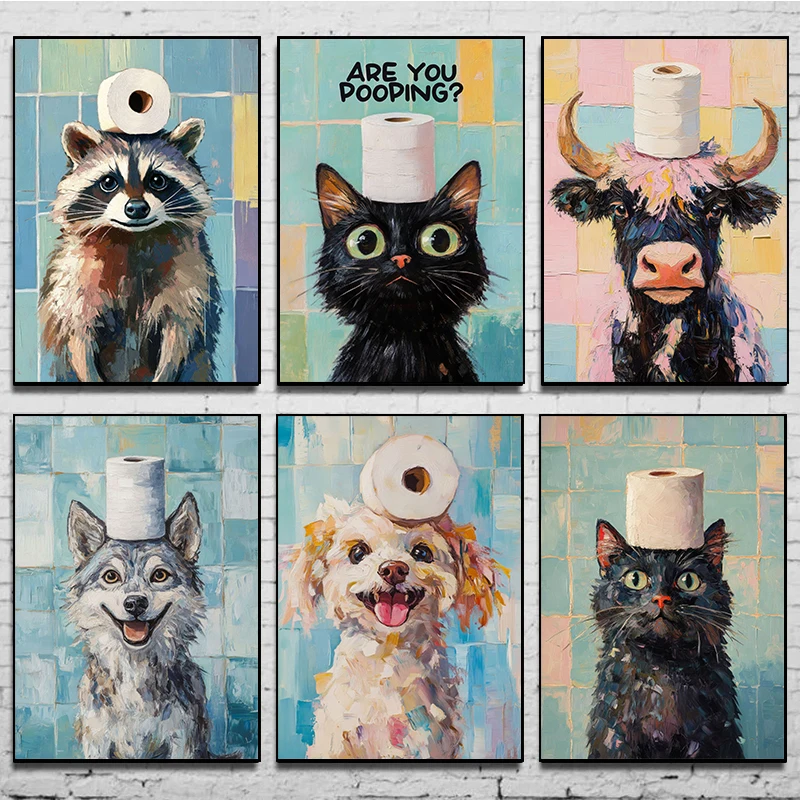 1pc frameless Toilet Paper Ani - огляд і ціна Home Bathroom Wallpaper