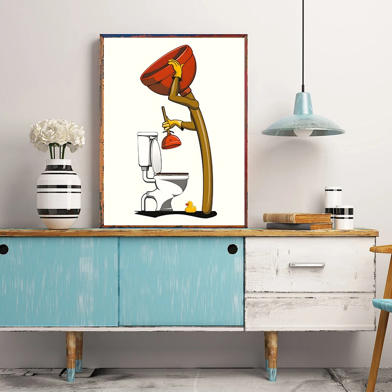 1PCS Frameless Fun Bathroom An - огляд і ціна Home Bathroom Wallpaper