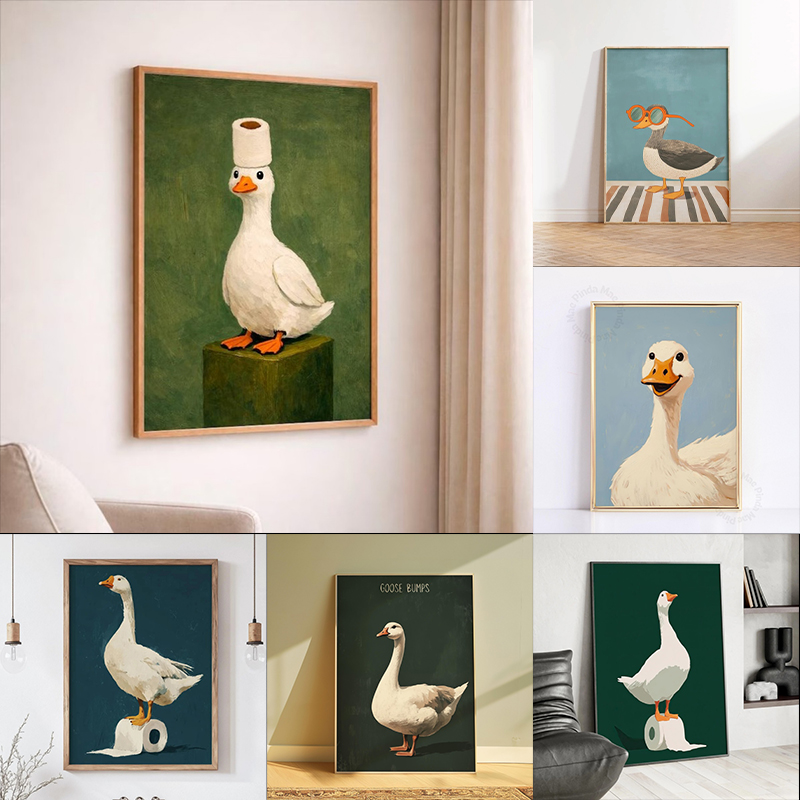 Duck Goose Poster, Funny Bathr - огляд і ціна Home Bathroom Painting Ideas