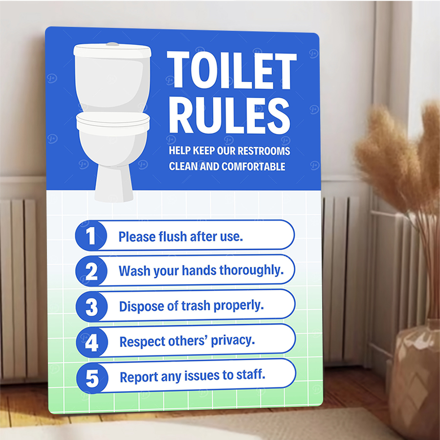 Custom Toilet Rules Metal Sign - огляд і ціна Home Bathroom Etiquette