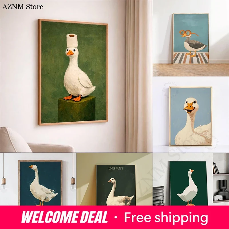 Duck Goose Poster, Funny Bathr - огляд і ціна Home Bathroom Painting Ideas