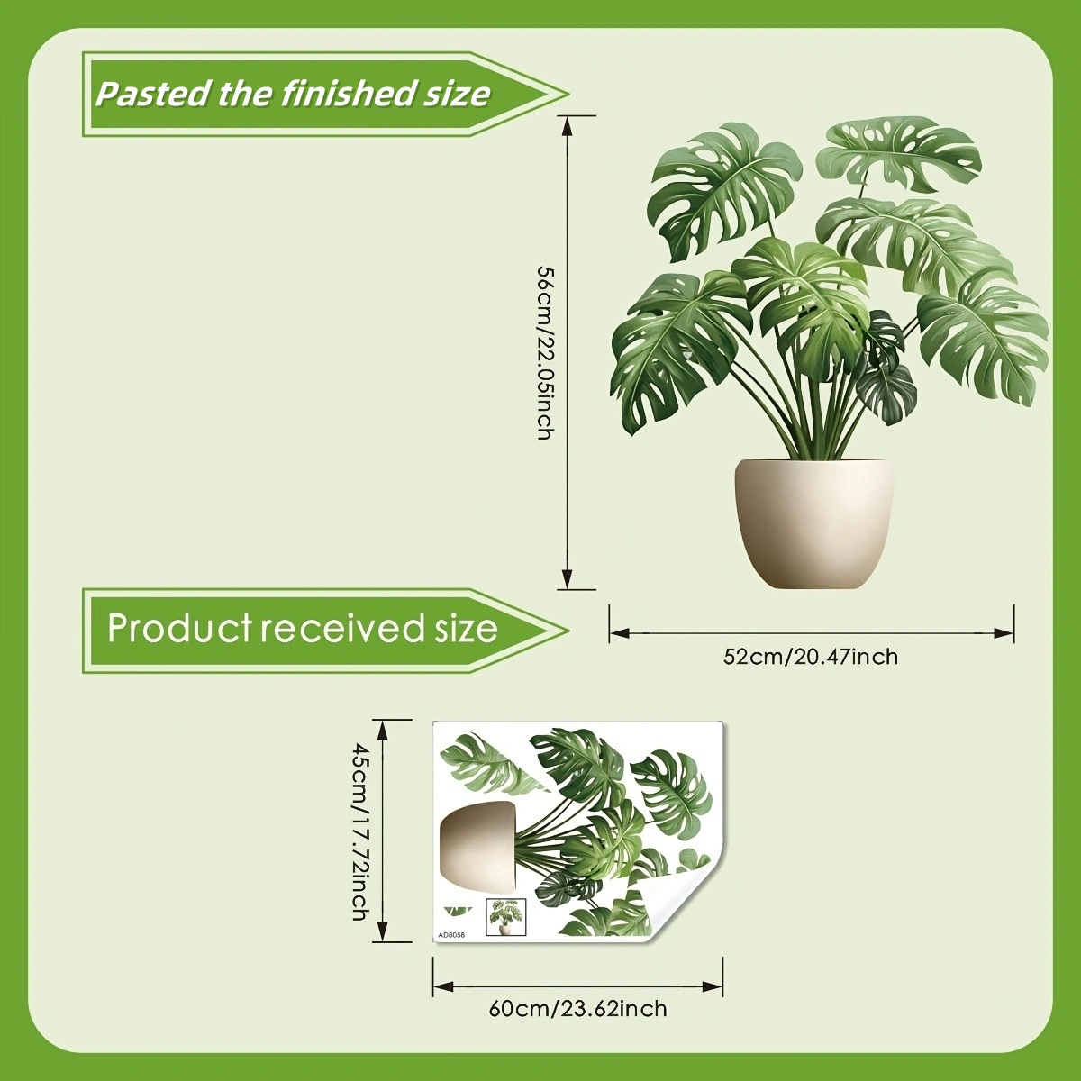 3D Sticker Green Plant Pot Wal - огляд і ціна Home Bathroom Wallpaper