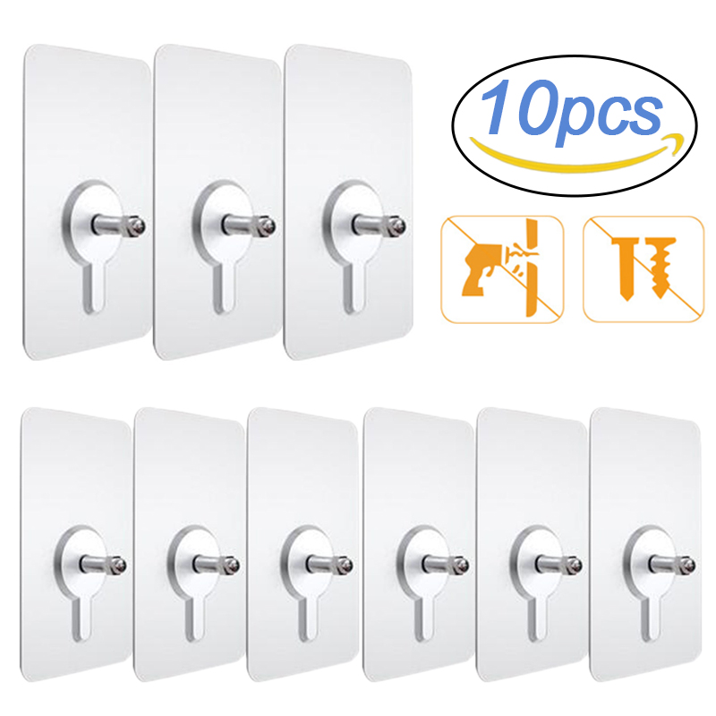 10Pcs Shelf Adhesive Wall Hook - огляд і ціна Robe Hook Adhesive