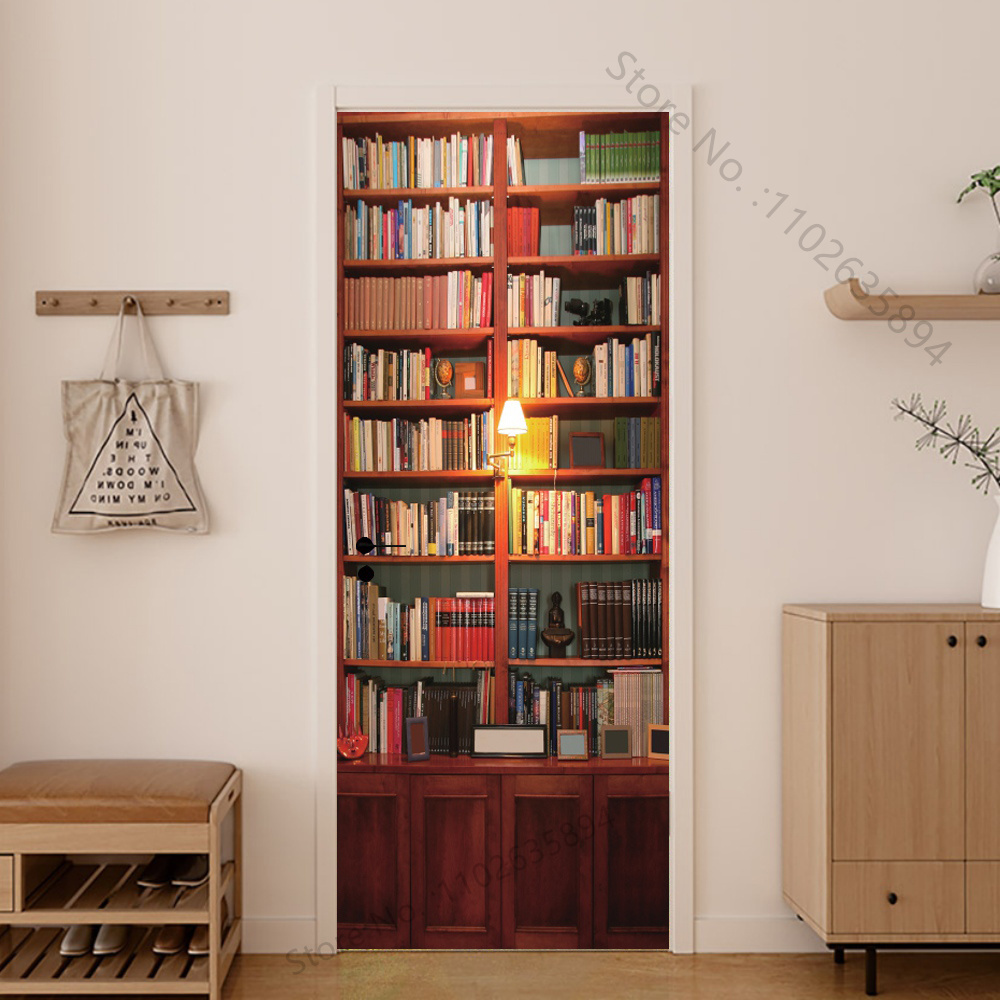 Girl Shadow Wooden Doors Vinyl - огляд і ціна Home Bathroom Wallpaper