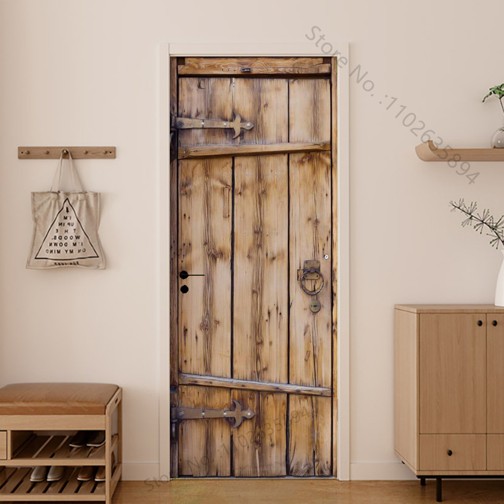 Girl Shadow Wooden Doors Vinyl - огляд і ціна Home Bathroom Wallpaper