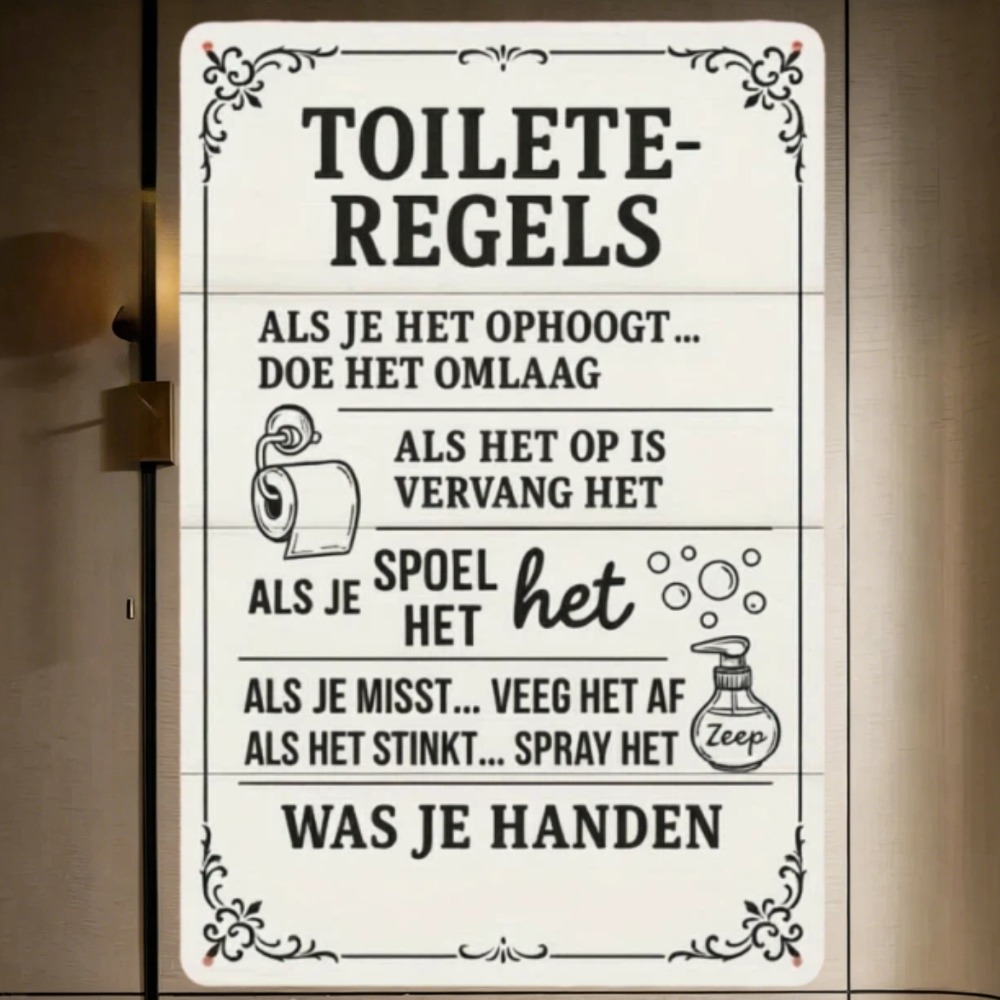 2D Dutch Bathroom Rules Metal  - огляд і ціна Home Bathroom Etiquette