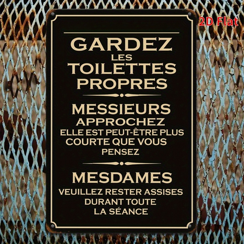 2D Vintage Metal Sign French B - огляд і ціна Home Bathroom Etiquette
