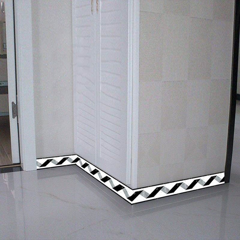 Black White Stripe Baseboard W - огляд і ціна Home Bathroom Wallpaper