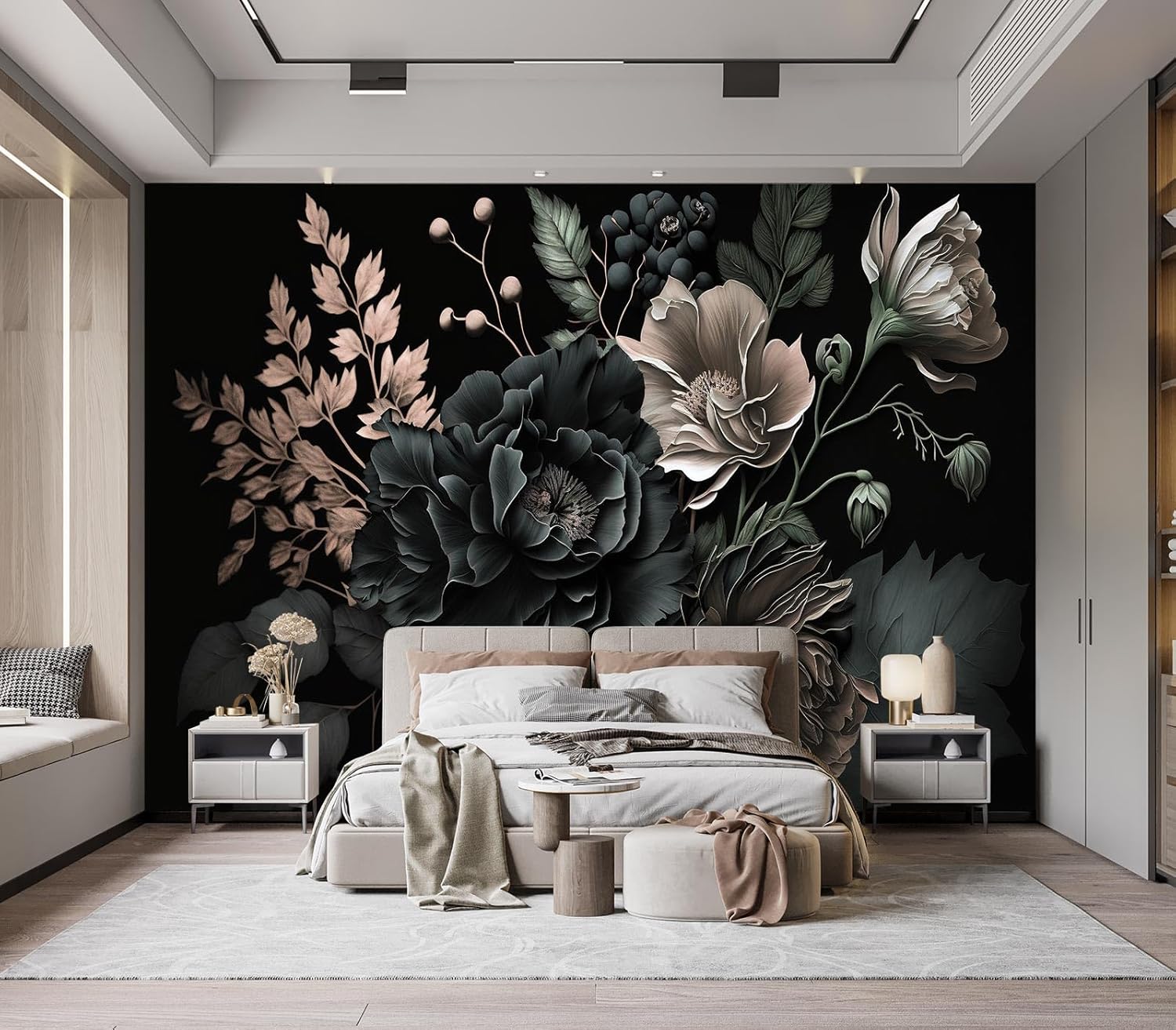 Dramatic Dark Floral Botanical - огляд і ціна Home Bathroom Wallpaper