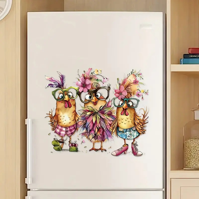 Three Funny Cartoon Chicks Wal - огляд і ціна Home Bathroom Wallpaper