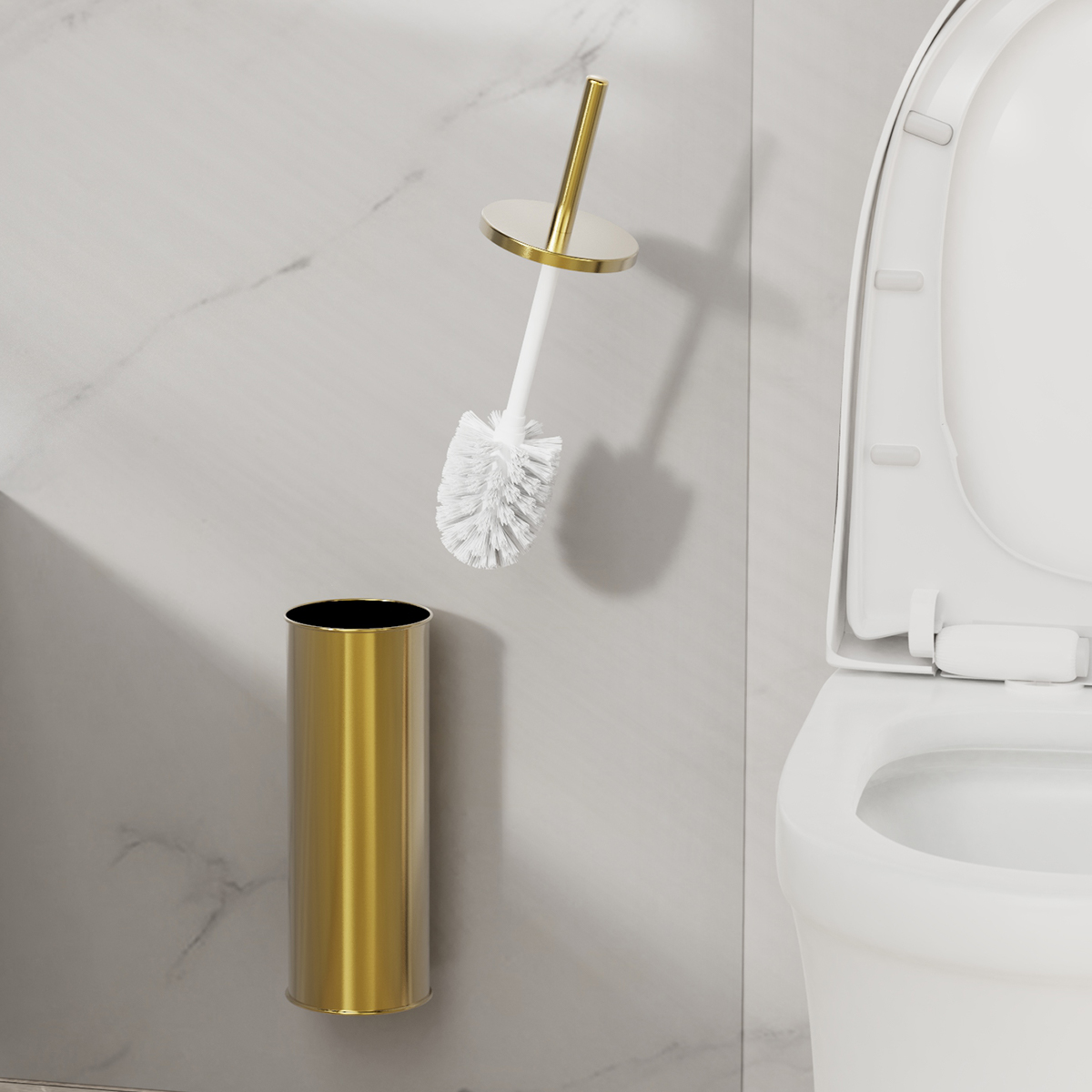 1 Set Wall Mounted Champagne G - огляд і ціна Toilet Brush Holder