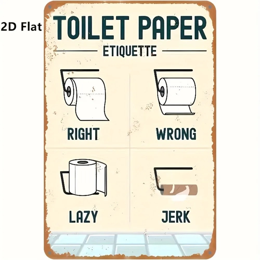 Humorous 2D Flat Toilet Paper  - огляд і ціна Home Bathroom Etiquette